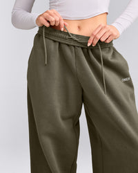 Foundations Cosy Oversized Straight Leg Sweatpants | Alpine Green