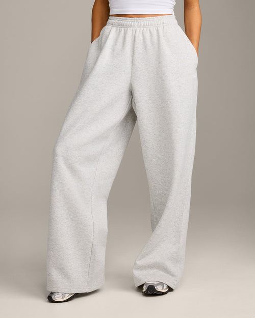 Foundations Cosy Oversized Straight Leg Sweatpants | Light Gray Marl