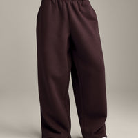 Foundations Cosy Oversized Straight Leg Joggers | Plum Brown