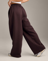 Foundations Cosy Oversized Straight Leg Joggers | Plum Brown