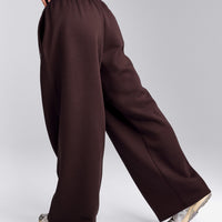 Foundations Cosy Oversized Straight Leg Sweatpants | Plum Brown