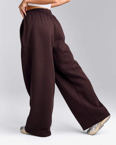 Foundations Cosy Oversized Straight Leg Sweatpants | Plum Brown
