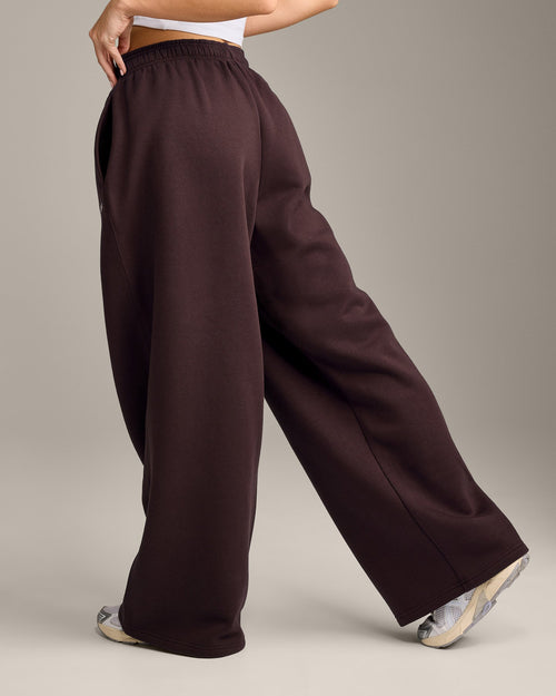 Foundations Cosy Oversized Straight Leg Sweatpants | Plum Brown