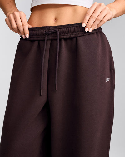 Foundations Cosy Oversized Straight Leg Sweatpants | Plum Brown