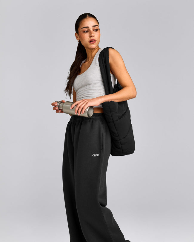 Foundations Cosy Oversized Straight Leg Sweatpants | Soft Black