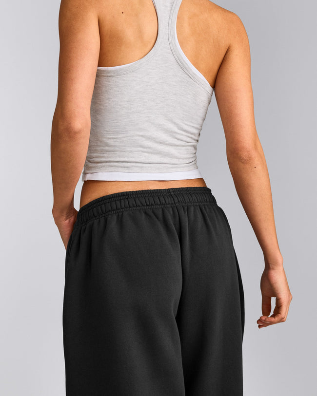 Foundations Cosy Oversized Straight Leg Sweatpants | Soft Black