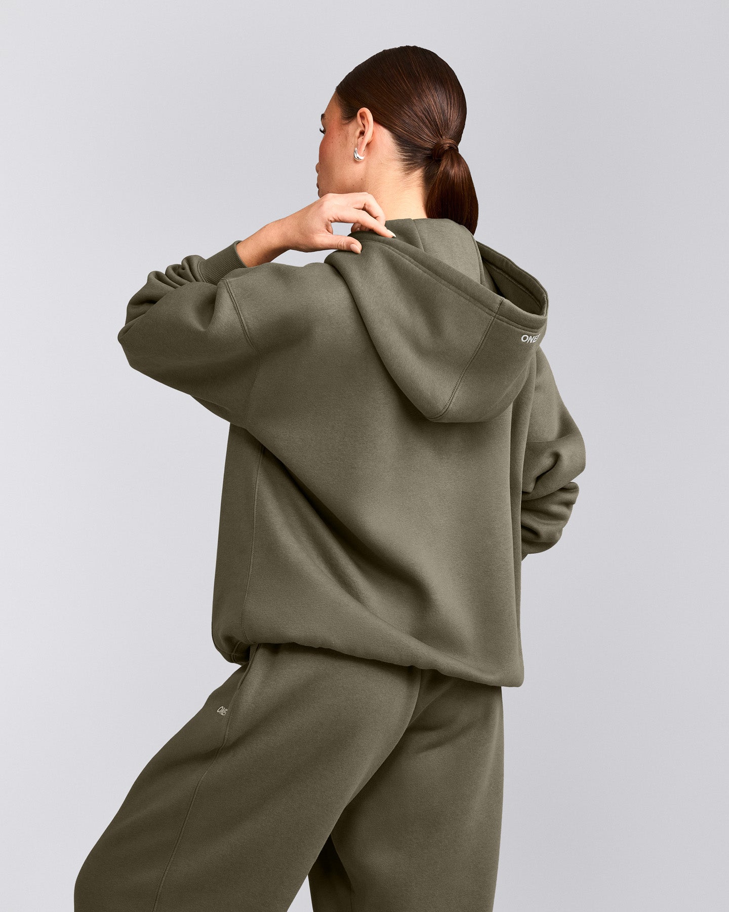 Foundations Cosy Oversized Zip Up Hoodie | Alpine Green