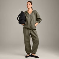 Foundations Cosy Oversized Zip Up Hoodie | Alpine Green