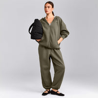 Foundations Cosy Oversized Zip Up Hoodie | Alpine Green