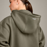Foundations Cosy Oversized Zip Up Hoodie | Alpine Green