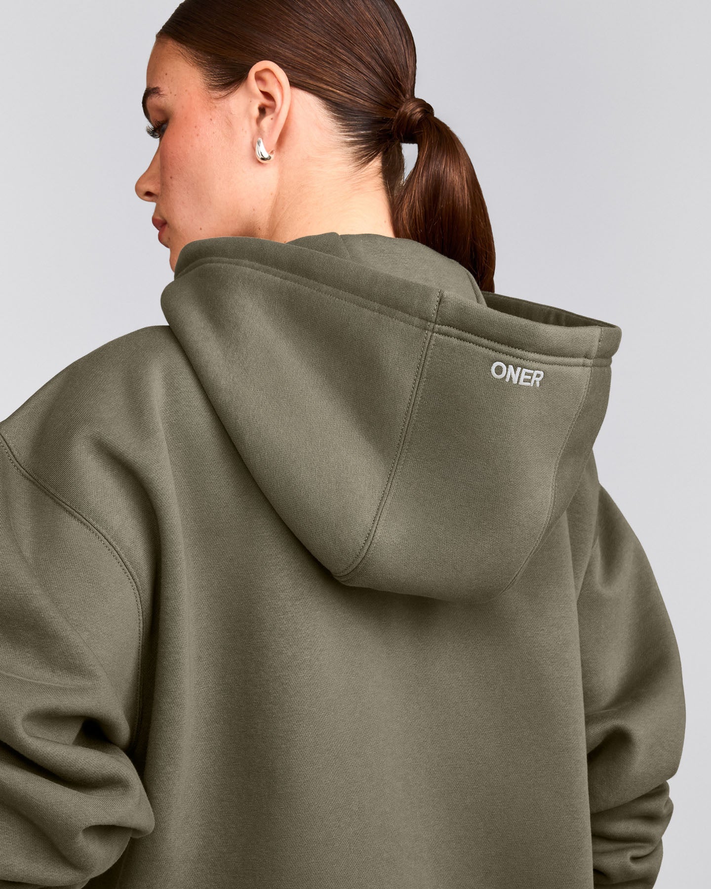 Foundations Cosy Oversized Zip Up Hoodie | Alpine Green