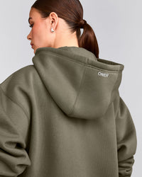 Foundations Cosy Oversized Zip Up Hoodie | Alpine Green