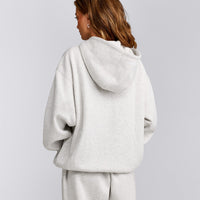 Foundations Cosy Oversized Zip Up Hoodie | Light Gray Marl
