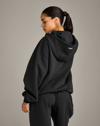 Foundations Cosy Oversized Zip Up Hoodie | Soft Black