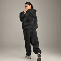 Foundations Cosy Oversized Zip Up Hoodie | Soft Black