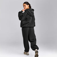 Foundations Cosy Oversized Zip Up Hoodie | Soft Black