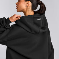 Foundations Cosy Oversized Zip Up Hoodie | Soft Black
