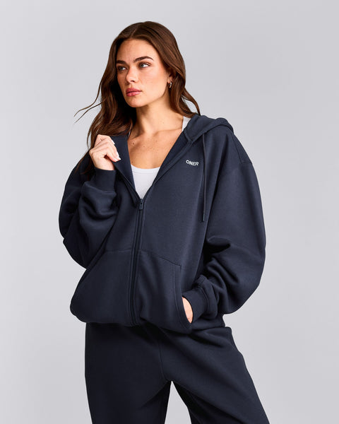 【未使用　セットアップ✨】arena アリーナ　ネイビー　紺色　ジップパーカー Foundations Cosy Oversized Zip Up Hoodie True Blue | Oner Active US