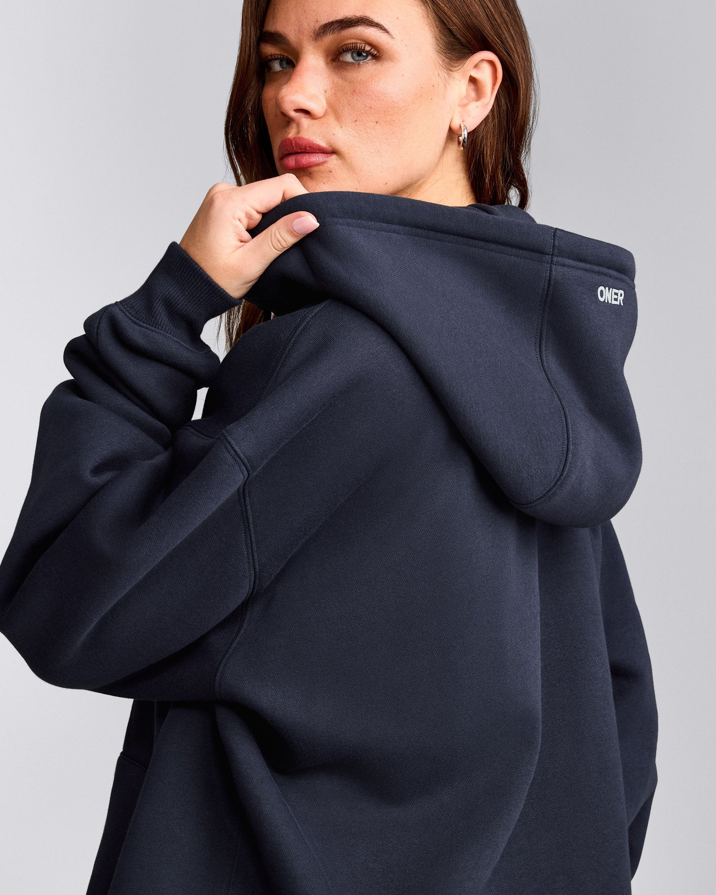 Foundations Cosy Oversized Zip Up Hoodie | True Blue