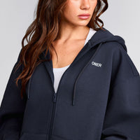 Foundations Cosy Oversized Zip Up Hoodie | True Blue