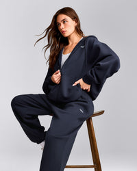 Foundations Cosy Oversized Zip Up Hoodie | True Blue