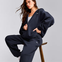 Foundations Cosy Oversized Zip Up Hoodie | True Blue