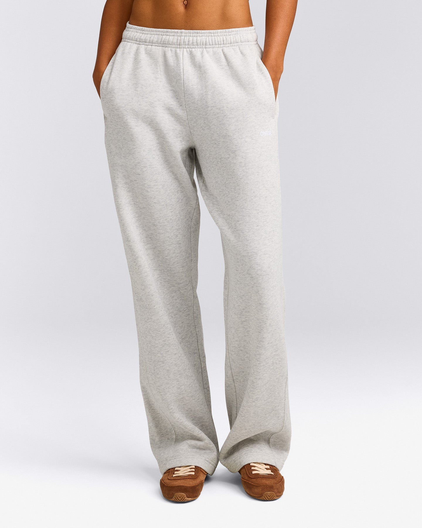 Foundations Cosy Straight Leg Sweatpants | Light Gray Marl