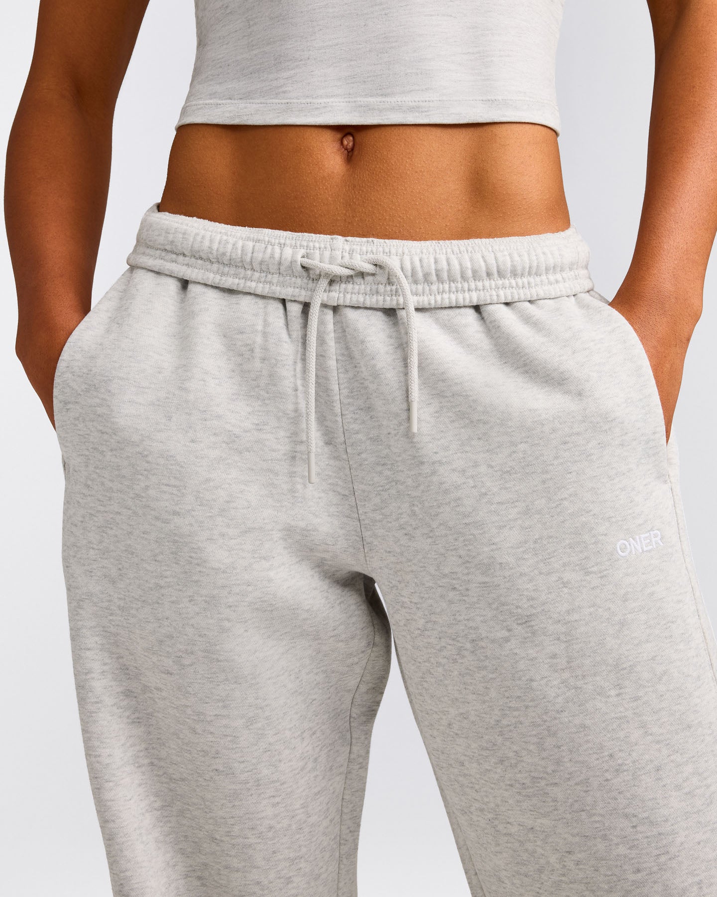 Foundations Cosy Straight Leg Sweatpants | Light Gray Marl