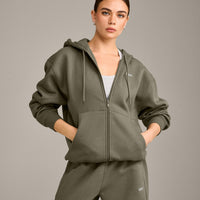 Foundations Cosy Zip Up Hoodie | Alpine Green