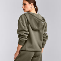 Foundations Cosy Zip Up Hoodie | Alpine Green