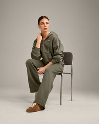 Foundations Cosy Zip Up Hoodie | Alpine Green