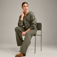 Foundations Cosy Zip Up Hoodie | Alpine Green
