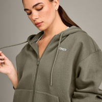 Foundations Cosy Zip Up Hoodie | Alpine Green