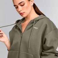 Foundations Cosy Zip Up Hoodie | Alpine Green