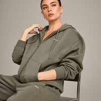 Foundations Cosy Zip Up Hoodie | Alpine Green