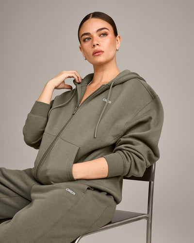 Foundations Cosy Zip Up Hoodie | Alpine Green