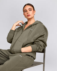 Foundations Cosy Zip Up Hoodie | Alpine Green