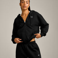 Foundations Cosy Zip Up Hoodie | Black