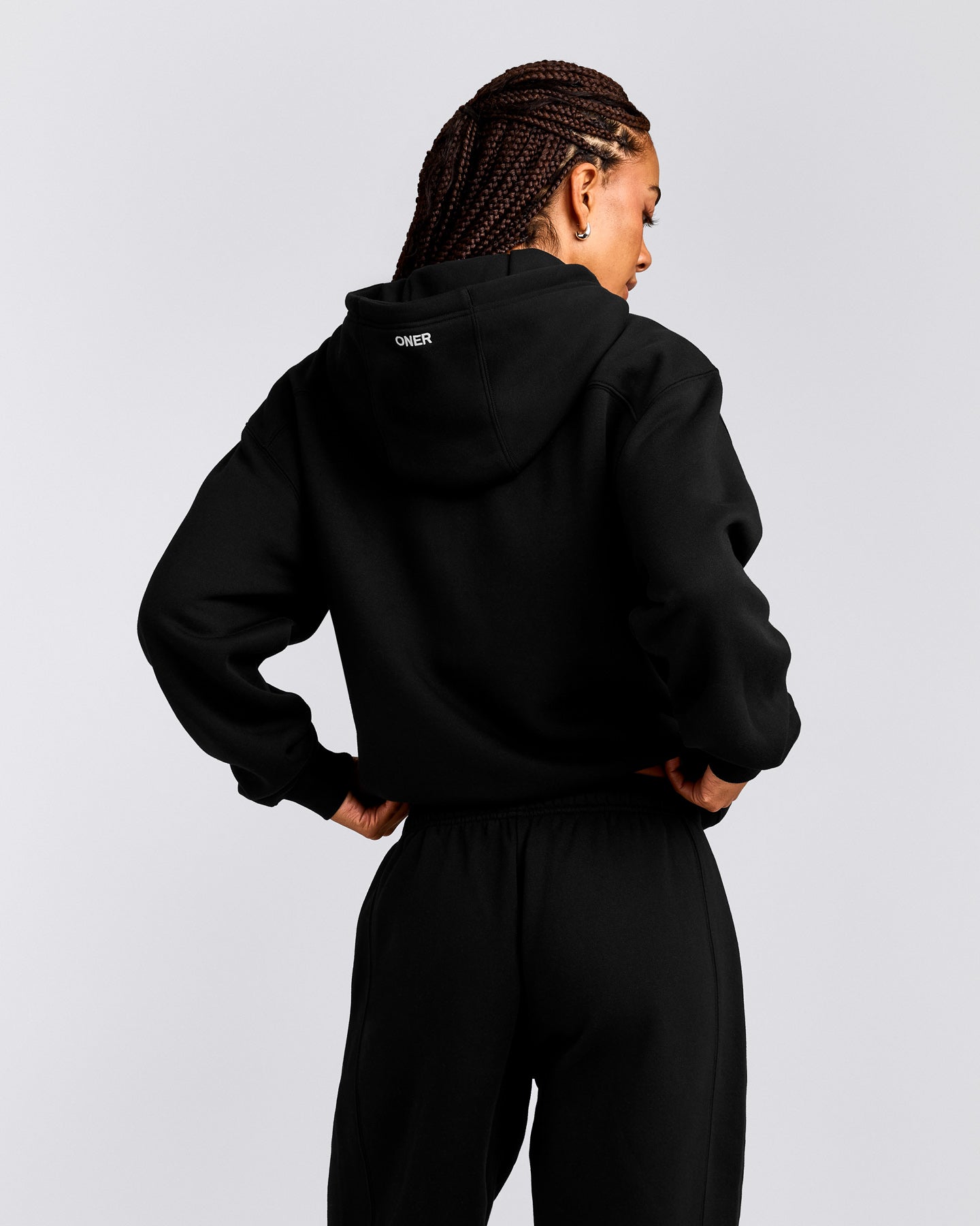 Foundations Cosy Zip Up Hoodie | Black