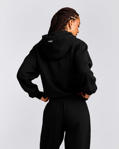Foundations Cosy Zip Up Hoodie | Black