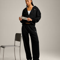 Foundations Cosy Zip Up Hoodie | Black
