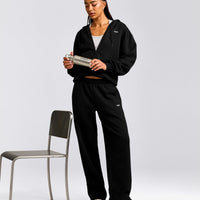 Foundations Cosy Zip Up Hoodie | Black