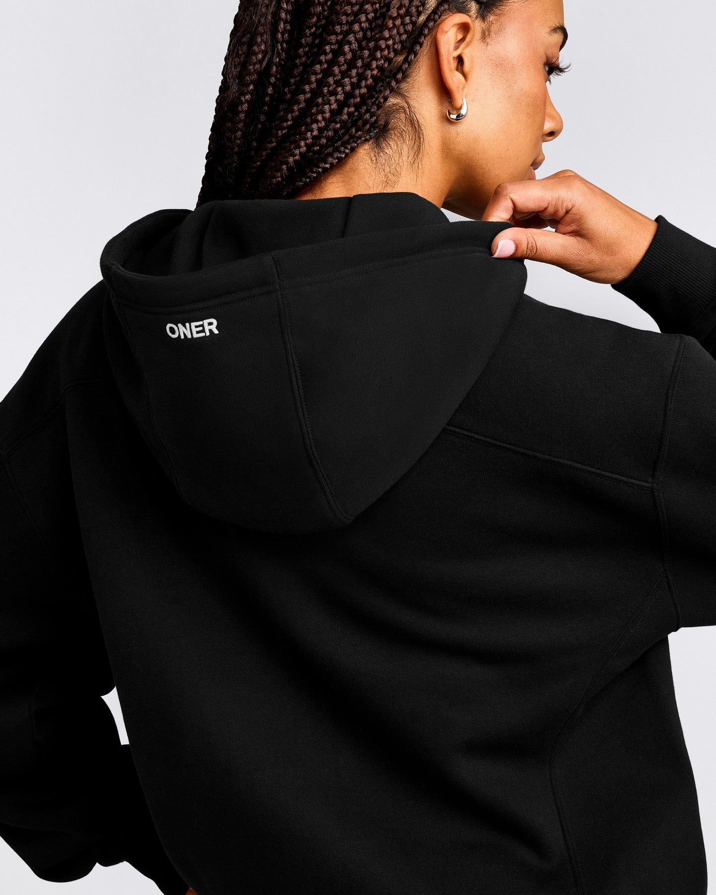 Foundations Cosy Zip Up Hoodie | Black