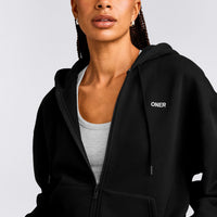 Foundations Cosy Zip Up Hoodie | Black