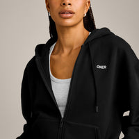 Foundations Cosy Zip Up Hoodie | Black