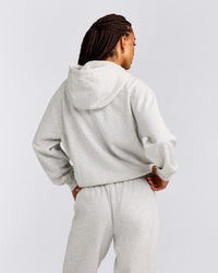 Foundations Cosy Zip Up Hoodie | Light Gray Marl