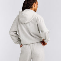 Foundations Cosy Zip Up Hoodie | Light Gray Marl