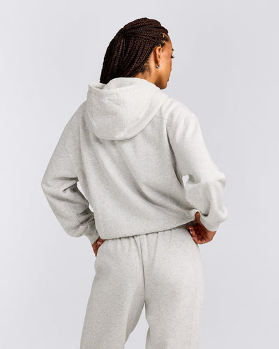 Foundations Cosy Zip Up Hoodie | Light Gray Marl