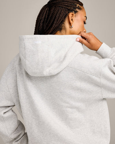 Foundations Cosy Zip Up Hoodie | Light Gray Marl