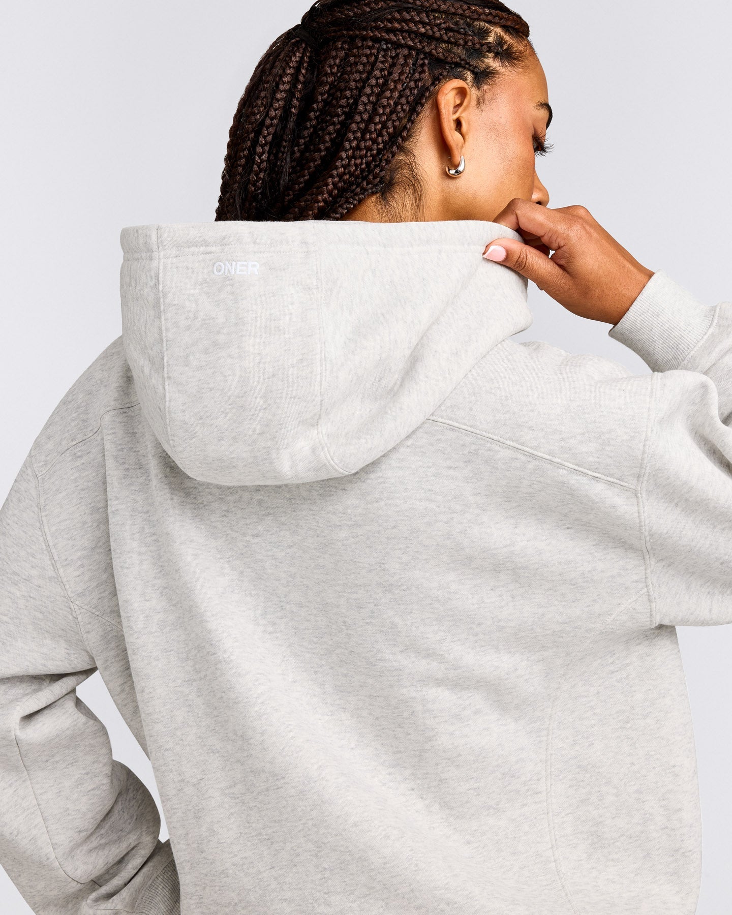 Foundations Cosy Zip Up Hoodie | Light Gray Marl